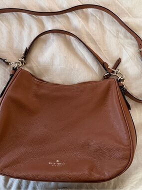 kate spade Brown Pebbled Leather Shoulder Bag